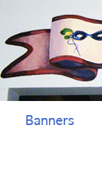 hand painted banners from Boulder murals