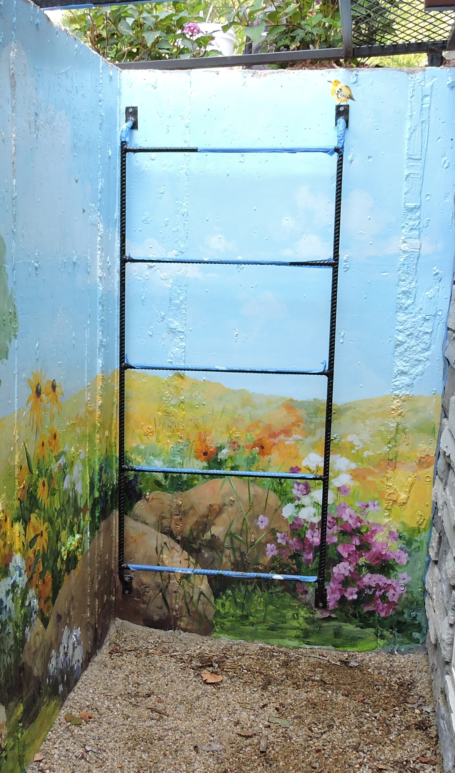 Window Well Garden Boulder Murals Kathleen Lanzoni