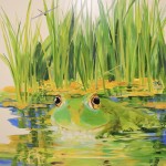 hand painted murals of frogs at Mountainland Pediatrics 