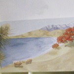 hand painted mural of a New Zealand county side by Boulder Murals