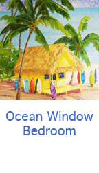 mural of an ocean window in a bedroom