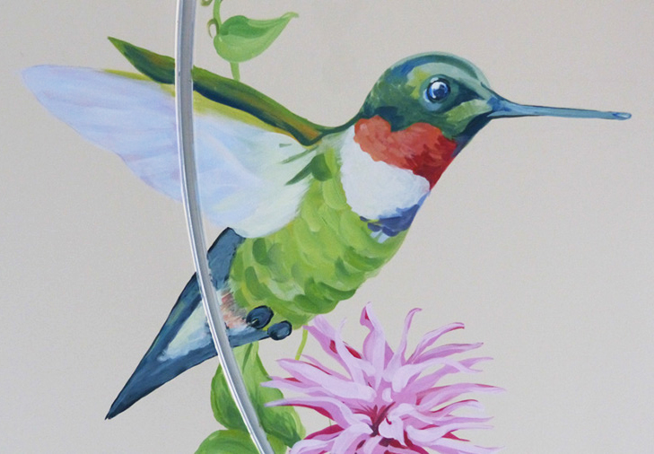 hand painted mural in Children's Hospital Colorado by Boulder Murals bears, humming birds, butterlies