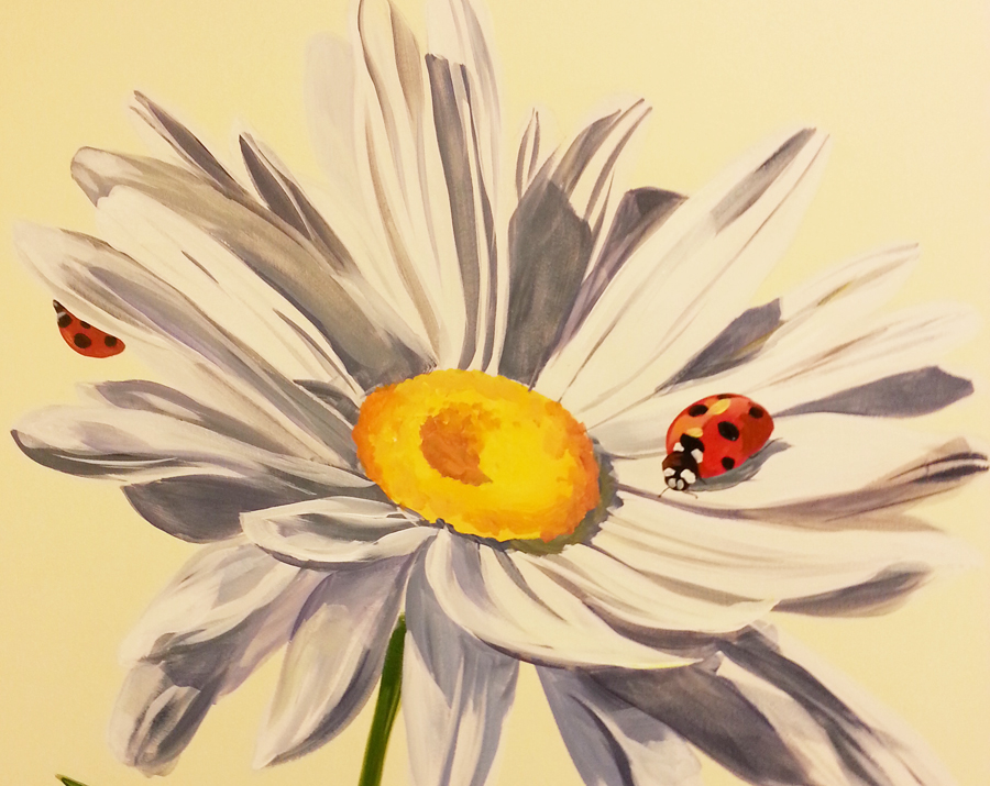 Big sunflowers and ladybugs exam room mural, Mountainland Pediatric Center