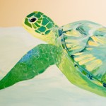 hand painted mural in Good Samaritan Medical Center by Boulder Murals, sea turtle